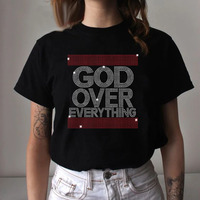 Transfert de chaleur personnalisé Dieu sur tout strass pour T-shirt