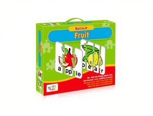 Rompecabezas de papel con alfabeto y frutas para niños de 2 a 4 años, juguete educativo con impresión a todo color y laminado mate - Product Image 1