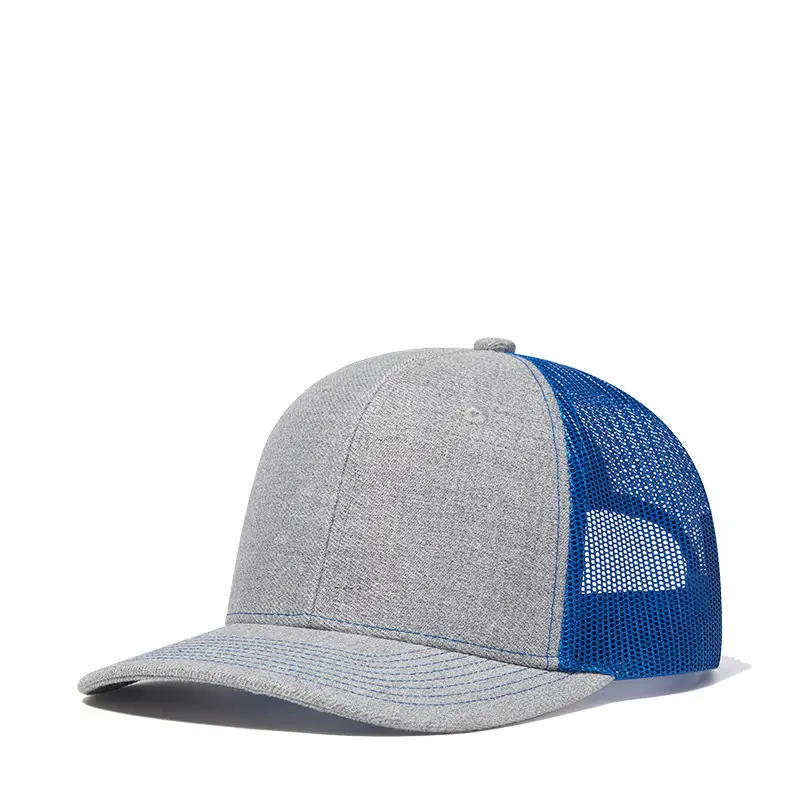 High Quality Custom 3d embroidery Logo 6 Panel Mesh Cap Plain Men's Visor Snapback Hat richardson 112 hats with custom logo