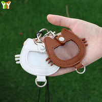 Étui compatible pour animaux de compagnie en cuir PU, pochette compacte pour le cou, porte-amulette, rangement pour poils d'animaux en forme de chat mignon
