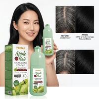 Veinira Wholesale Pewarna Rambut Apel Hitam Alami Tanpa Amonia, Sampo Permanen Bebas Amonia, Menutupi Uban untuk Pria dan Wanita