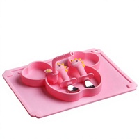 Assiette en silicone en forme de pomme pour enfants, avec base antidérapante, plateau repas tout-en-un pour bébé, style minimaliste