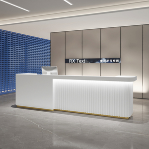 Mostrador de recepción de empresa minimalista moderno con luz LED, Bar de oficina pintado, tienda de ropa, centro comercial, cajero de Hotel - Product Image 1