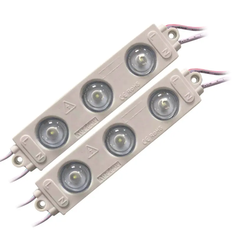 Alta potenza Super luminosità 200LM 3 leds impermeabile IP68 iniezione SMD 2835 1.5W AC 110V 220V modulo Led per la segnaletica pubblicitaria