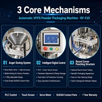 Machine d'emballage automatique VFFS pour poudres, 20-40 sachets/min, remplisseuse à vis sans fin, perforatrice d'angle, pour épices, lait, café, farine, sachets, CE