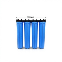 Vente en gros usine – Boîtier de filtre à eau intégré 4 étapes, 20 pouces, fin, en PP robuste, avec 4 filtres bleus, 0,1-0,45 MPa