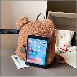 2024 nouvelle Version coréenne Super feu mignon ours oreille en peluche sac à dos pour femmes et filles automne hiver sac d'école Version <span class=keywords><strong>des</strong></span> <span class=keywords><strong>parents</strong></span> - Product Image 5