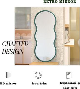 Miroir mural contemporain avec cadre élégant en verre transparent pour la décoration intérieure de la maison, du bureau, de la chambre à coucher et de l'hôtel - Product Image 2
