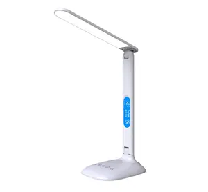 LED flexible desk lamp with clock LCD display warm white natural light for reading