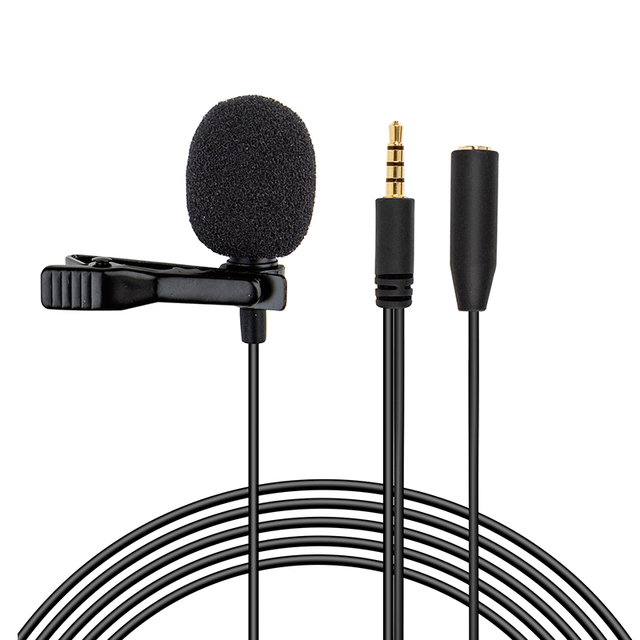 Lane Lapel Lavalier Wired Microphone 3.5mm Dual Wired Lavalier Microphone with Earpieces Wired Lavalier Microphone