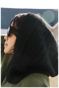 Vente en gros 100% cachemire cou ensemble chapeau couverture avec écharpe épaissie double usage hommes et femmes protection des oreilles chapeaux en cachemire - Product Image 5