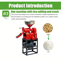 Machine à décortiquer le riz avec moteur et engrenage |   2,2 kW, capacité de 200 kg/h, 220 V pour les petites exploitations agricoles |   Élimination des coques de riz et polissage du riz