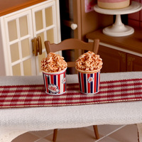 Figuras en Miniatura de Cubetas de Palomitas de Maíz Pintadas en Resina, Juguetes Realistas de Comida para Casa de Muñecas, Modelo Decorativo DIY