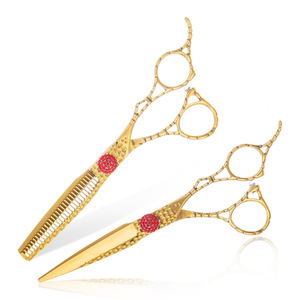 Tijeras de peluquería Wanmei Gold Ruby, tijeras de entresacar de 30 dientes para estilismo en salón, tijeras planas para diestros - Product Image 2