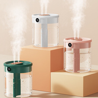 Humidificateur d'air à double buse 2L avec écran LCD d'affichage de l'humidité, grande capacité, diffuseur d'huiles essentielles aromatiques