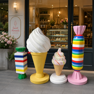Statua di Angelo in Resina Dipinta a Mano, Ecologica, per Esterni, Scultura Decorativa per <span class=keywords><strong>Gelato</strong></span> Soft - Product Image 1