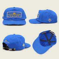 Casquette de baseball en coton non structurée à profil bas, style rétro vintage, avec broderie et patch, visière vieillie et sangle en cuir