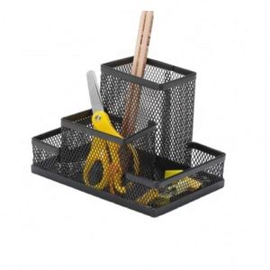 Competitive Price Office Home School Classroom Accessories Desk Organizer Desktop Mesh 4 Compartments <b>Pen</b> Pencil Holder Caddy - Product Image 5