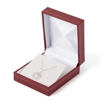 Magnifique emballage personnalisé de garniture en or Bracelet de mariage Pendentif Bracelet Longues boucles d'oreilles Double anneau Boucle d'oreille Boîte à bijoux
