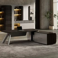 Bureau de direction en L en bois, confortable, luxueux et moderne, fabriqué en Chine, bureau de patron haut de gamme le plus vendu pour villa