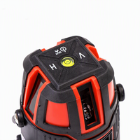 Niveau laser rouge et noir 360 degrés avec base, échelle d'angle, sac de transport, lunettes de sécurité, chargeur pour carrelage, vente en gros OEM