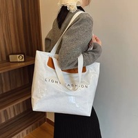 Tas Tote Kerja Harian Wanita Ramah Lingkungan, Custom Print, Bahan Kertas Tyvek Dupont Transparan Tahan Air, Bordir, untuk Belanja dan Bawaan Sehari-hari