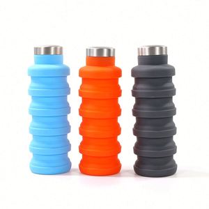 Bouteille d'eau pliable en silicone sans BPA, portable, pour les voyages, produit personnalisé par les fournisseurs d'usine - Product Image 1