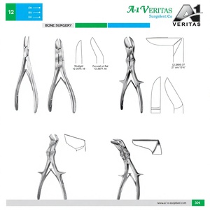 เครื่องตัดกระดูกสแตนเลสเกรดพรีเมียม A-1 VERITAS สำหรับการผ่าตัดกระดูกและข้อ  ใช้งานหนัก ทนทาน ใช้ซ้ำได้ ออกแบบมาเพื่อการใช้งานด้วยมือ - Product Image 5