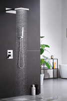 Ensemble de robinet de douche galvanoplastie dissimulé de haute qualité système de mélangeur de pluie cascade Villa hôtel salle de bain cachée