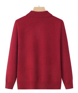 Kadın örgü hırka kazak yaka uzun kollu jakarlı klasik hırka gevşek ceket - Product Image 6