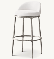 Chaise de bar pivotante en métal forgé à la main, style vintage américain unique, avec assise rembourrée, pour salle à manger et cuisine
