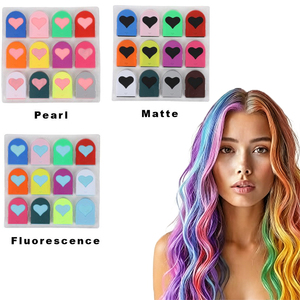 Coloration Capillaire Rapide pour Fêtes et Spectacles – Peinture <span class=keywords><strong>Gouache</strong></span> Hydrosoluble 37 Couleurs – Craie Capillaire Jetable – Poudre Teintante pour Cheveux – Mèches - Product Image 1