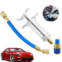 Injecteur d'huile/de colorant de climatisation pour voiture 30Ml 1Oz avec adaptateur de coupleur rapide latéral bas 1/4 Seringue d'injection d'huile pour climatisation automobile