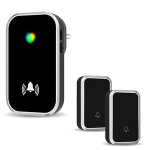 Timbre Inalámbrico Impermeable para Apartamentos con Alcance de 150m, 2 Receptores, Alimentación por Enchufe, Diseño Moderno - Product Image 1