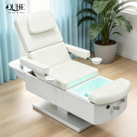 Fauteuil de lavage de luxe pour salon de coiffure, avec fonction spa capillaire et massage, lit de pédicure intégré