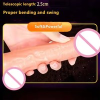 Vibromasseur réaliste rotatif télescopique vibrant à 7 vitesses USB sans fil pour femmes