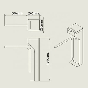 Porte de mécanisme de tourniquet de trépied à 2 bras en acier inoxydable 304 avec contrôle d'accès à reconnaissance faciale - Product Image 5