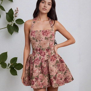 Mini Abito Estivo Boho Floreale Aderente Senza Spalline con Schiena Scoperta e Dettagli Arricciati <span class=keywords><strong>Anj</strong></span> Guangdong - Product Image 3