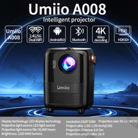 Projecteur intelligent portable UMIIO A008 HY300, décodage 4K, home cinéma LM avec batterie intégrée, 4-5 heures, 1500 lumens, 230V
