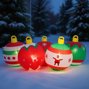 Bolas de Navidad inflables de 6.9 pies con luces LED integradas para decoración navideña de exteriores. - Product Image 2