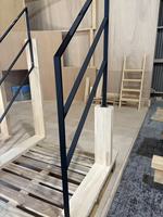 Rampe d'escalier en fer personnalisable, couleur au choix, balustrade minimaliste moderne avec plaque de base, garde-corps d'escalier intérieur à fixation au sol