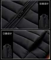 Gilet court matelassé léger et chaud pour homme, collection Automne/Hiver 2026, avec fermeture éclair, 100 % polyester, design tendance et moderne