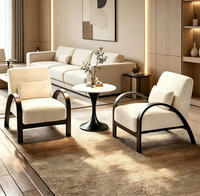 Fauteuil simple STG de style rétro européen et américain, style médiéval, vintage, décontracté, avec structure en acier, pour la maison