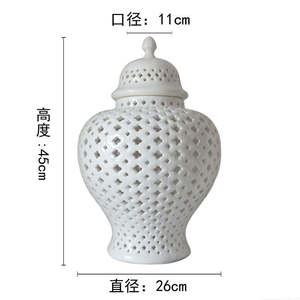 कस्टम थोक OEM ODM गृह सजावट सफेद बड़े लंबा छेदा खोखले बाहर अदरक जार चीनी मिट्टी के बरतन चीनी मिट्टी फूल गुलदस्ते शादी के लिए - Product Image 5