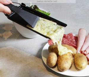 Batterie de cuisine pliable à poignée en bois antiadhésive Mini CheeseTea Light <span class=keywords><strong>Raclette</strong></span> <span class=keywords><strong>Grill</strong></span> Set avec spatule pour l'extérieur - Product Image 6