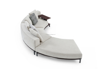 Ensemble de canapés d'angle incurvés en tissu de design italien moderne et luxueux, doux et design, pour grands appartements ou hôtels