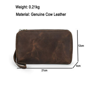 AndoBag <b>Men</b> Clutch Bag RFID Genuine Cow <b>Leather</b> Long <b>Wallet</b> Phone Purse Large Capacity Travel Male Vintage Wrist Bags 1430 - Product Image 6