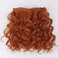1M * 15Cm Wig Rambut Wol Tenun Hitam Coklat Oranye Merah Muda Keriting untuk Boneka Aksesori Rambut Boneka Rusia DIY