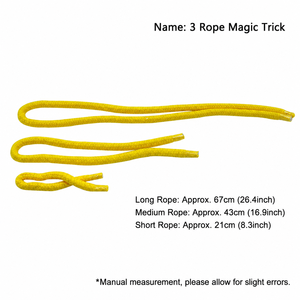 Truco de Magia con Tres Cuerdas Gruesas, Ilusión de Cuerdas Iguales, Accesorios de Magia, Juguete de Magia para Principiantes, Niños y Adultos - Product Image 2