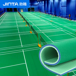 Pavimentazione in PVC per Campo da Badminton Approvata BWF, Tappetino Portatile per Interni con Linee di Demarcazione - Product Image 1